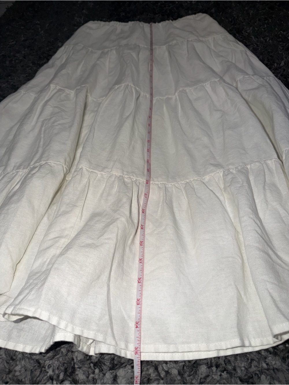 Women’s Tiered White Maxi Skirt. Size: M - Picture 4 of 7